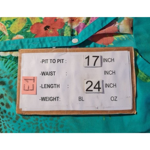 Soft Surrounding Womens 1/4 Button Up Tunic Top Size S Green Sheer Floral  E1P - Picture 5 of 5